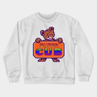 piper cub metal sign plate but super gay / super cub rainbow pride flag Crewneck Sweatshirt